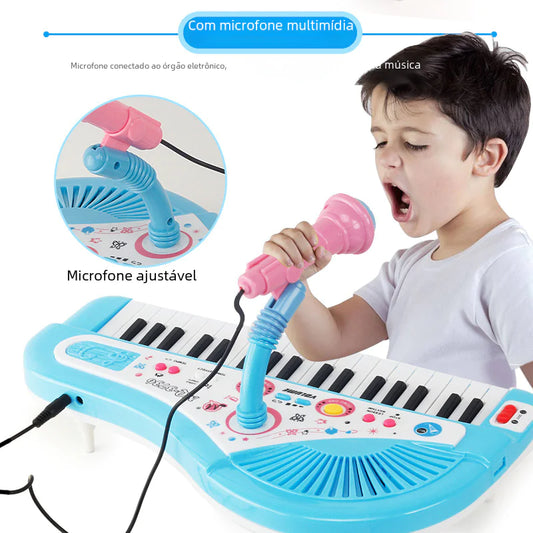 37-Key Electronic Piano Toy with Microphone for Kids